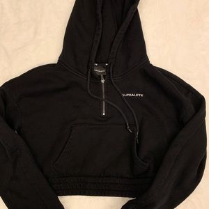alphalete capital crop zip hoodie